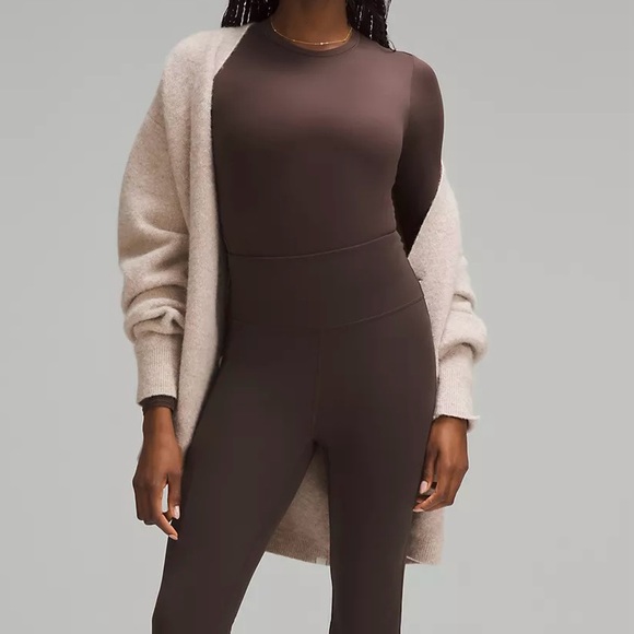 NWT Lululemon Wundermost Ultra-Soft Nulu Crewneck Long-Sleeve Shirt - Espresso - Picture 4 of 8